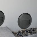 2W(80Lm) LED kāpņu gaismeklis, V-TAC, IP65, melns, apaļš, silti balta gaisma 3000K