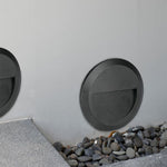 2W(80Lm) LED kāpņu gaismeklis, V-TAC, IP65, melns, apaļš, silti balta gaisma 3000K