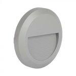 2W(80Lm) LED kāpņu gaismeklis, V-TAC, IP65, pelēks, apaļš, silti balta gaisma 3000K