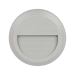 2W(80Lm) LED kāpņu gaismeklis, V-TAC, IP65, pelēks, apaļš, silti balta gaisma 3000K