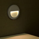 2W(80Lm) LED kāpņu gaismeklis, V-TAC, IP65, pelēks, apaļš, silti balta gaisma 3000K