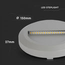 2W(80Lm) LED kāpņu gaismeklis, V-TAC, IP65, pelēks, apaļš, silti balta gaisma 3000K