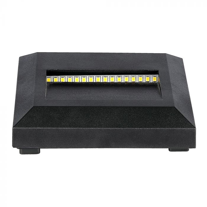 2W(80Lm) LED stair light, V-TAC, IP65, black, square, neutral white light 4000K