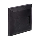 2W(80Lm) LED kāpņu gaismeklis, V-TAC, IP65, melns, kvadrāta, neitrāli balta gaisma 4000K