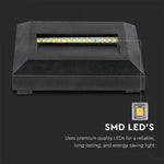 2W(80Lm) LED trepivalgusti, V-TAC, IP65, must, kandiline, soe valge valgus 3000K