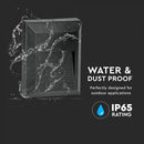 2W(80Lm) LED-trapphusarmatur, V-TAC, IP65, svart, fyrkantig, varmvitt ljus 3000K