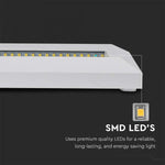 3W(110Lm) LED kāpņu gaismeklis, V-TAC, IP65, balts, kvadrāta, neitrāli balta gaisma 4000K