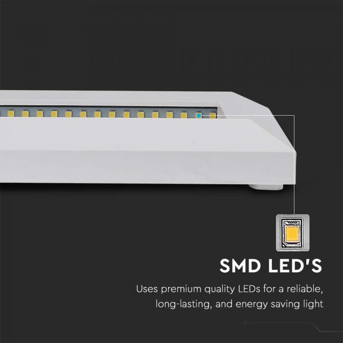 3W(110Lm) LED kāpņu gaismeklis, V-TAC, IP65, balts, kvadrāta, neitrāli balta gaisma 4000K