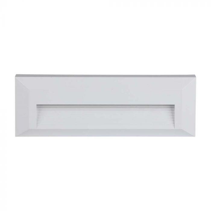 3W(110Lm) LED kāpņu gaismeklis, V-TAC, IP65, balts, kvadrāta, neitrāli balta gaisma 4000K