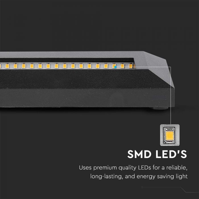 3W(110Lm) LED trepivalgusti, V-TAC, IP65, must, kandiline, soe valge valgus 3000K