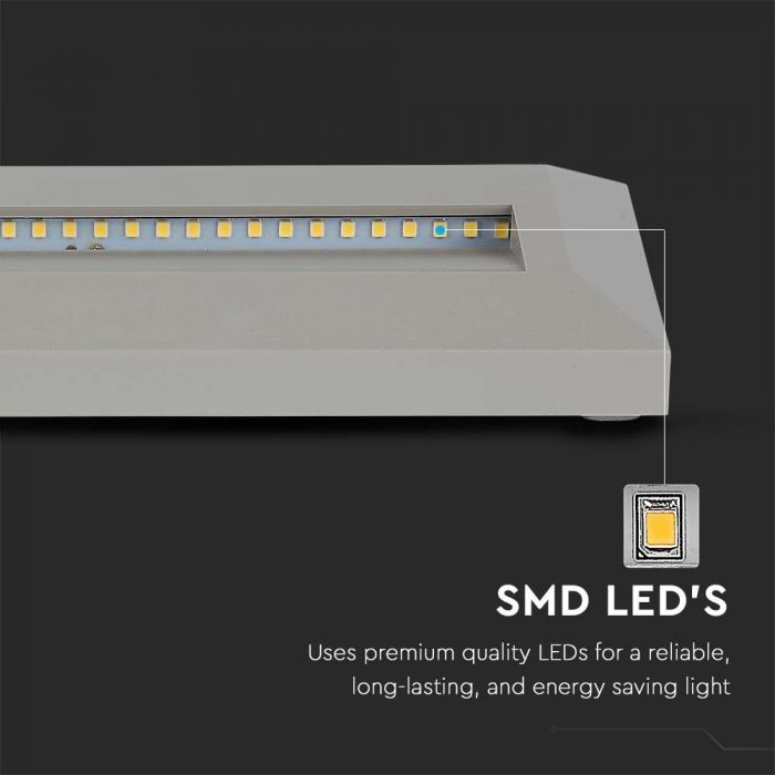 3W(110Lm) LED Stair light, V-TAC, square, gray, IP65, neutral white light 4000K
