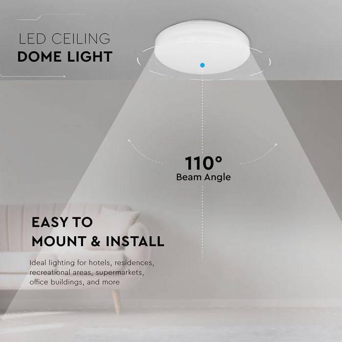 15W(1850Lm) LED Panel surface plaster round, V-TAC SAMSUNG, IP44, warranty 3 years, warm white light 3000K, complete with power supply unit