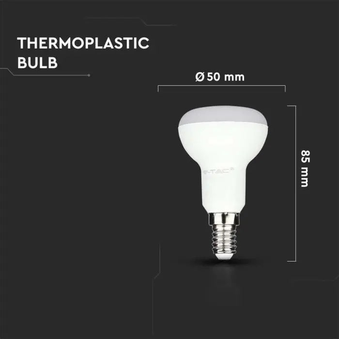 E14 4.8W(470Lm) LED Spuldze V-TAC SAMSUNG, R50, IP20, auksti balta gaisma 6500K