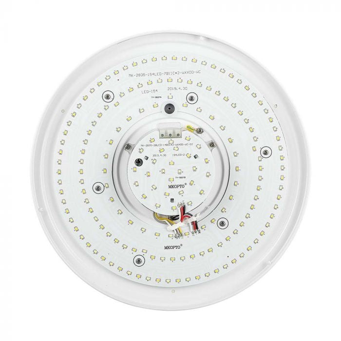 40W(4000Lm) LED V-TAC design rund kupolarmatur med fjärrkontroll, IP20, vit, dimbar, 3/1