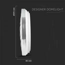 40W(4000Lm)  LED V-TAC dizaina apaļš kupola gaismeklis ar tālvadības pulti, IP20, balts, dimmējams, 3/1