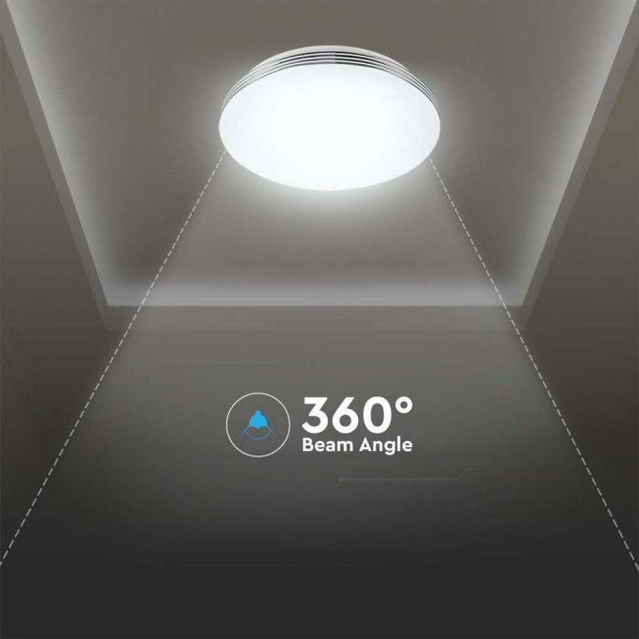60W(6000Lm) LED V-TAC design rund kupolarmatur med fjärrkontroll, IP20, vit, dimbar, 3/1