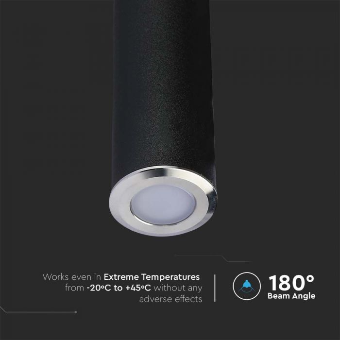 1W(37Lm) 12V LED-trädgårdsarmatur, IP67, V-TAC, silver, varmvitt ljus 3000K