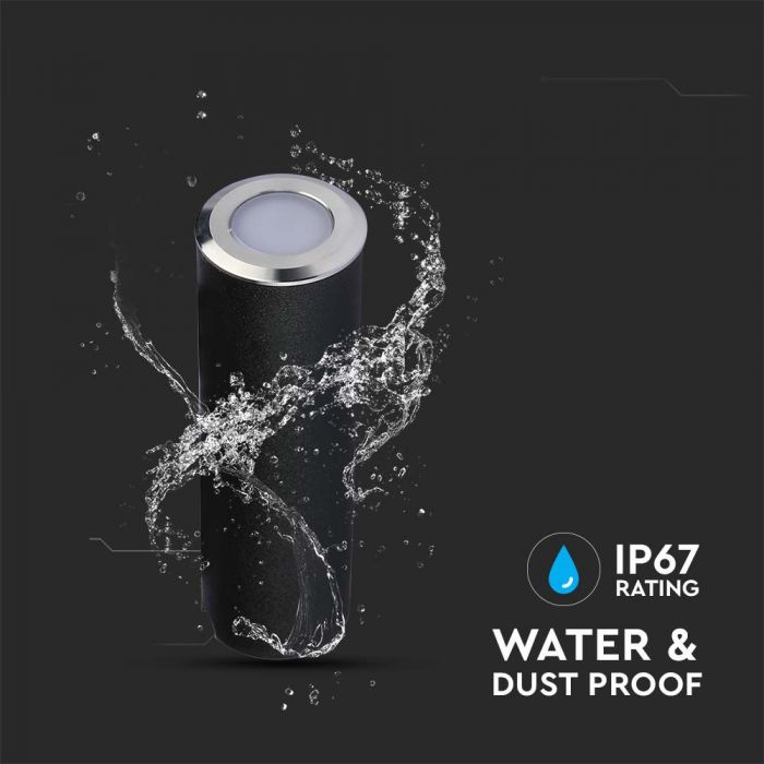 1W(37Lm) 12V LED-trädgårdsarmatur, IP67, V-TAC, silver, varmvitt ljus 3000K