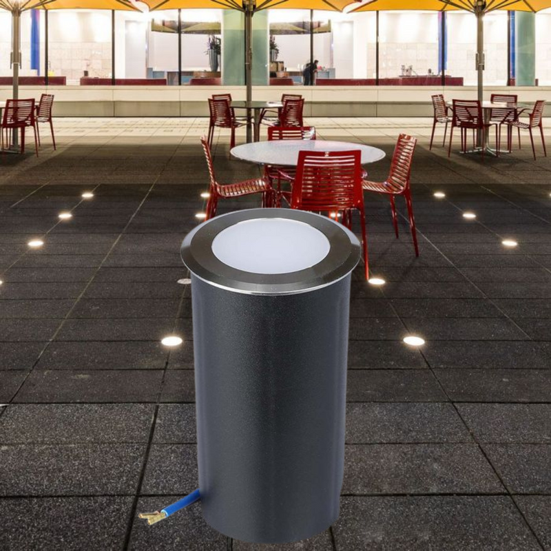 1W(51Lm) 12V LED dārza gaismeklis, IP67, V-TAC, sudraba, auksti balta gaisma 6400K