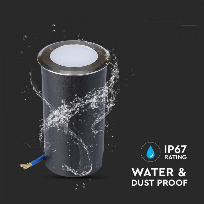 Садовый светодиодный светильник 1W(51Lm) 12V, IP67, V-TAC, серебристый, холодный белый 6400K