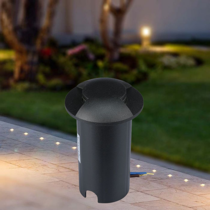 1W(50Lm) 12V LED dārza gaismeklis, IP67, V-TAC, melns, silti balta gaisma 3000K