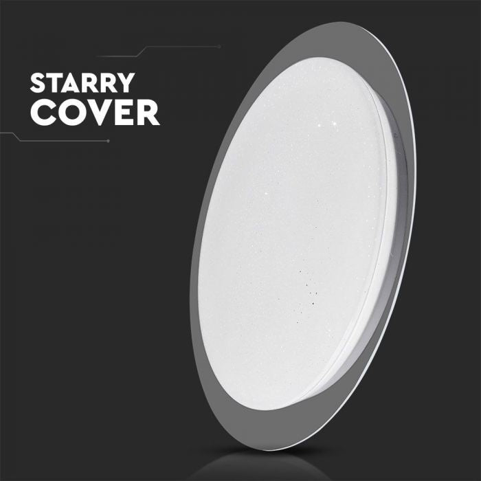 40W(4000Lm) LED V-TAC design rund kupolarmatur med fjärrkontroll, IP20, vit, dimbar, 3/1