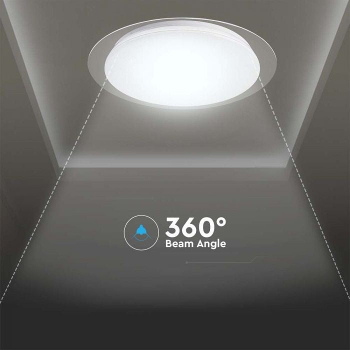40W(4000Lm) LED V-TAC design rund kupolarmatur med fjärrkontroll, IP20, vit, dimbar, 3/1
