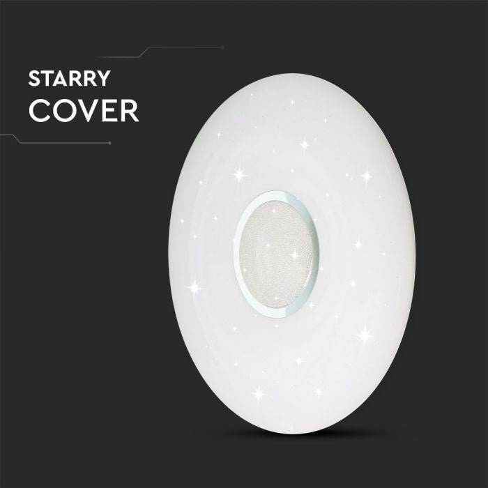 60W(6000Lm) LED V-TAC design round dome light with remote control, IP20, white, dimmable, 3/1
