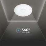 60W(6000Lm) LED V-TAC design rund kupolarmatur med fjärrkontroll, IP20, vit, dimbar, 3/1