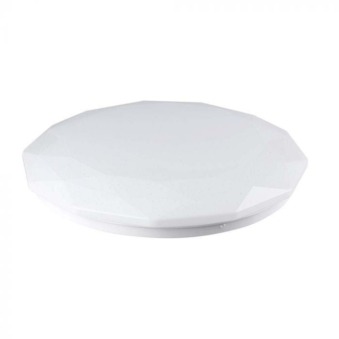 60W(6000Lm) LED V-TAC design rund kupolarmatur med fjärrkontroll, IP20, vit, dimbar, 3/1