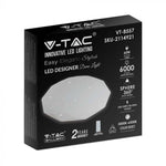60W(6000Lm) LED V-TAC design rund kupolarmatur med fjärrkontroll, IP20, vit, dimbar, 3/1