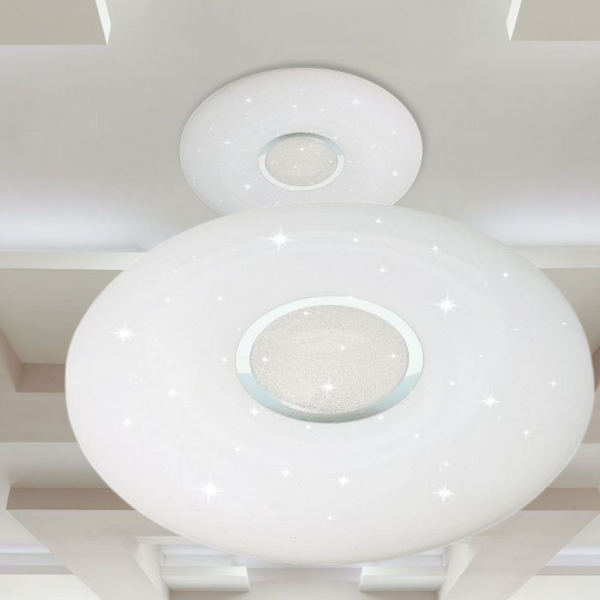 40W(4000Lm)  LED V-TAC dizaina apaļš kupola gaismeklis ar tālvadības pulti, IP20, balts, dimmējams, 3/1