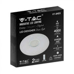 40W(4000Lm) LED V-TAC design rund kupolarmatur med fjärrkontroll, IP20, vit, dimbar, 3/1