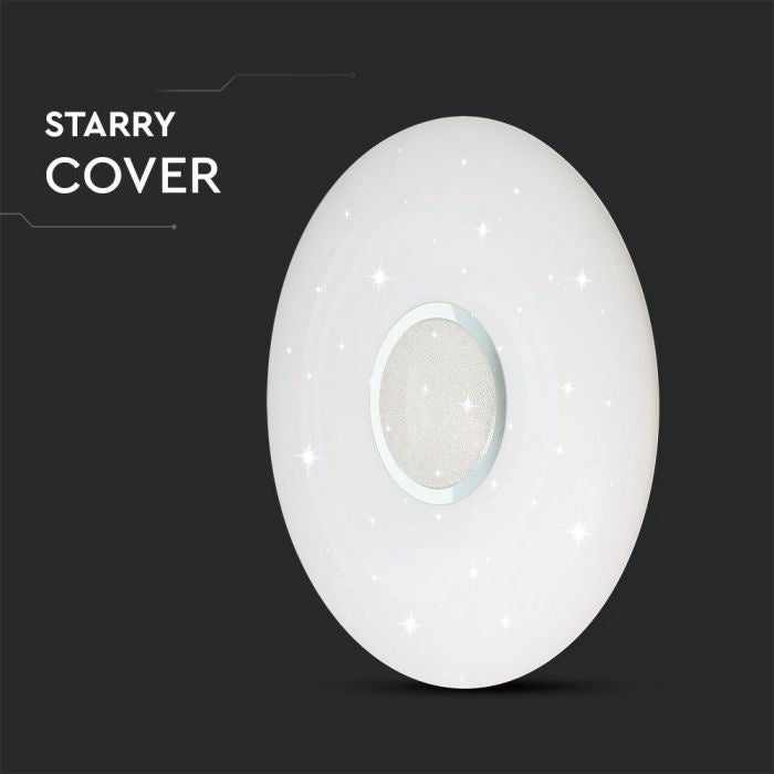 40W(4000Lm) LED V-TAC design rund kupolarmatur med fjärrkontroll, IP20, vit, dimbar, 3/1