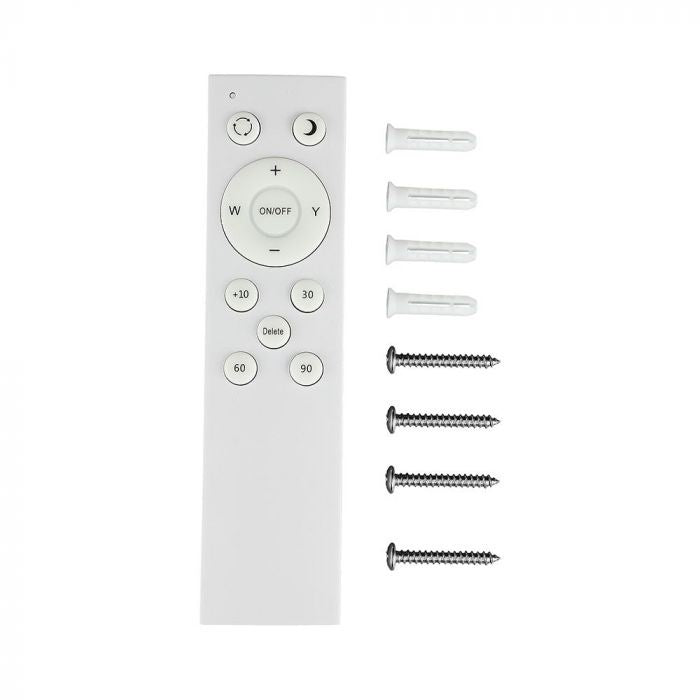 72W(7200Lm) LED V-TAC design rund kupolarmatur med fjärrkontroll, IP20, vit, dimbar, 3/1, 670x80mm