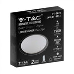 72W(7200Lm) LED V-TAC design rund kupolarmatur med fjärrkontroll, IP20, vit, dimbar, 3/1, 670x80mm