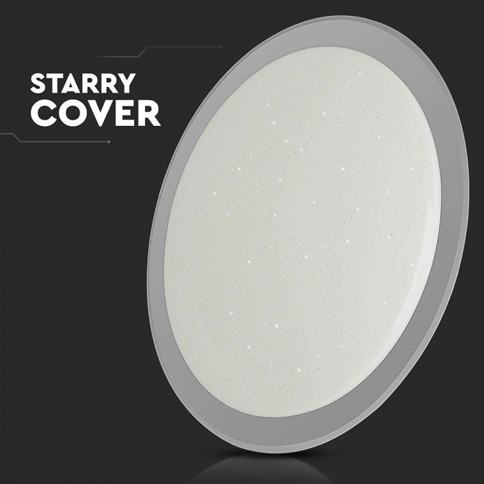 72W(7200Lm) LED V-TAC design rund kupolarmatur med fjärrkontroll, IP20, vit, dimbar, 3/1, 670x80mm