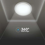 72W(7200Lm) LED V-TAC design rund kupolarmatur med fjärrkontroll, IP20, vit, dimbar, 3/1, 670x80mm