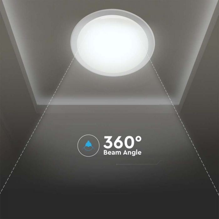 72W(7200Lm) LED V-TAC design rund kupolarmatur med fjärrkontroll, IP20, vit, dimbar, 3/1, 670x80mm