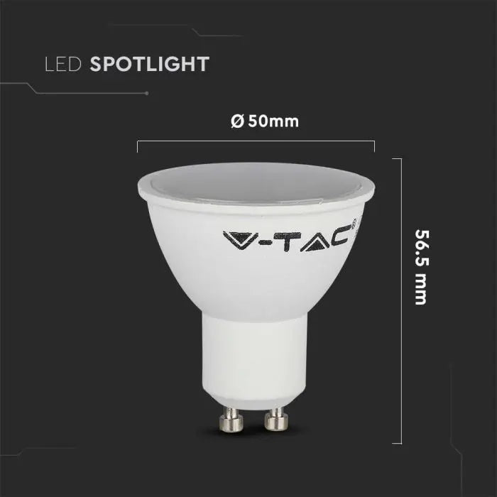 GU10 4.5W(400Lm) LED Bulb, V-TAC, IP20, neutral white light 4000K