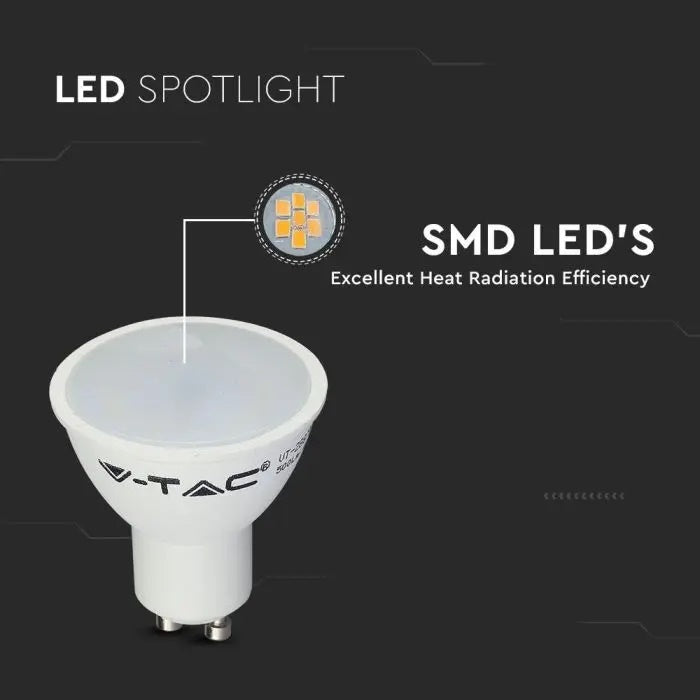 GU10 4,5W (400Lm) LED-lampa, V-TAC, IP20, neutralvit 4000K