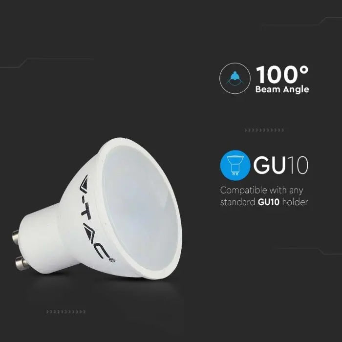 GU10 4.5W(400Lm) LED Spuldze, V-TAC, IP20, neitrāli balta gaisma 4000K