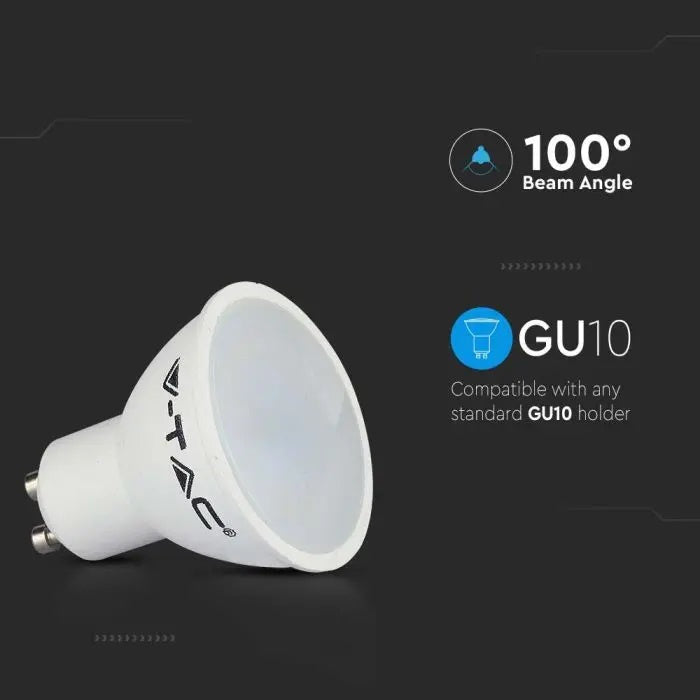 GU10 4,5W (400Lm) LED-lampa, V-TAC, IP20, varmvitt ljus 3000K