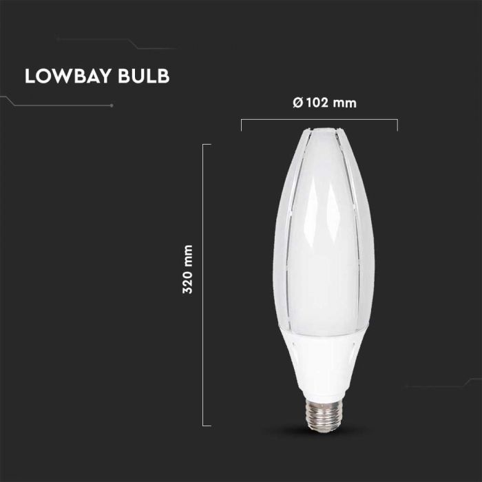 E40 60W(6500Lm) LED OLIVE Bulb, V-TAC SAMSUNG CHIP, warranty 5 years, cold white light 6500K