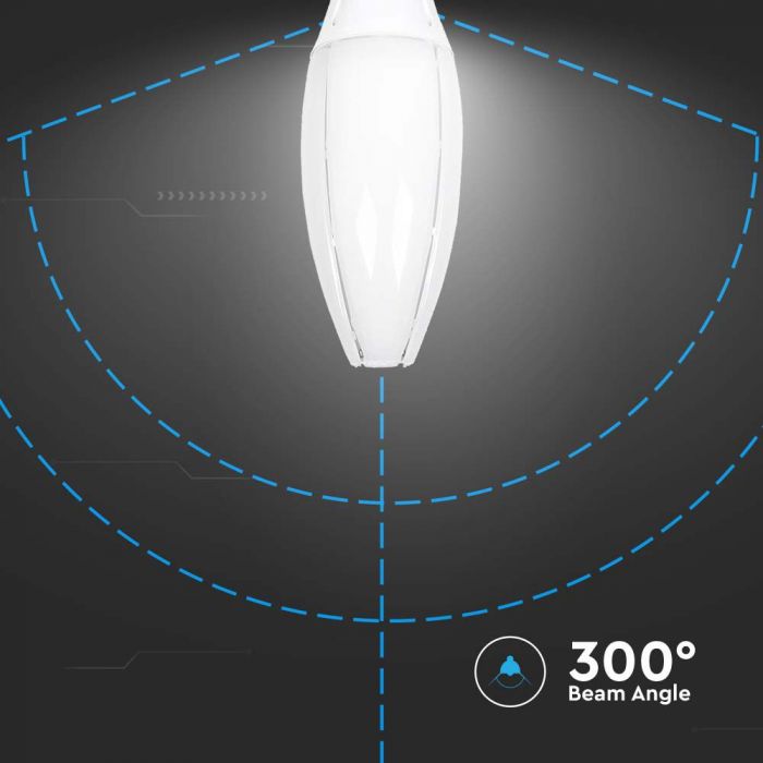 E40 60W (6500Lm) LED OLIVE pirn, V-TAC SAMSUNG CHIP, 5 aastat garantiid, 6500K jaheda valge valgus.
