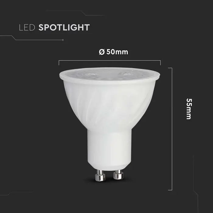 GU10 6W(445Lm) LED Spuldze, V-TAC SAMSUNG, IP20, dimmējama, silti balta gaisma 3000K