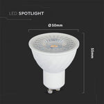GU10 6W(445Lm) LED Spuldze, V-TAC SAMSUNG, IP20, dimmējama, neitrāli balta gaisma 4000K