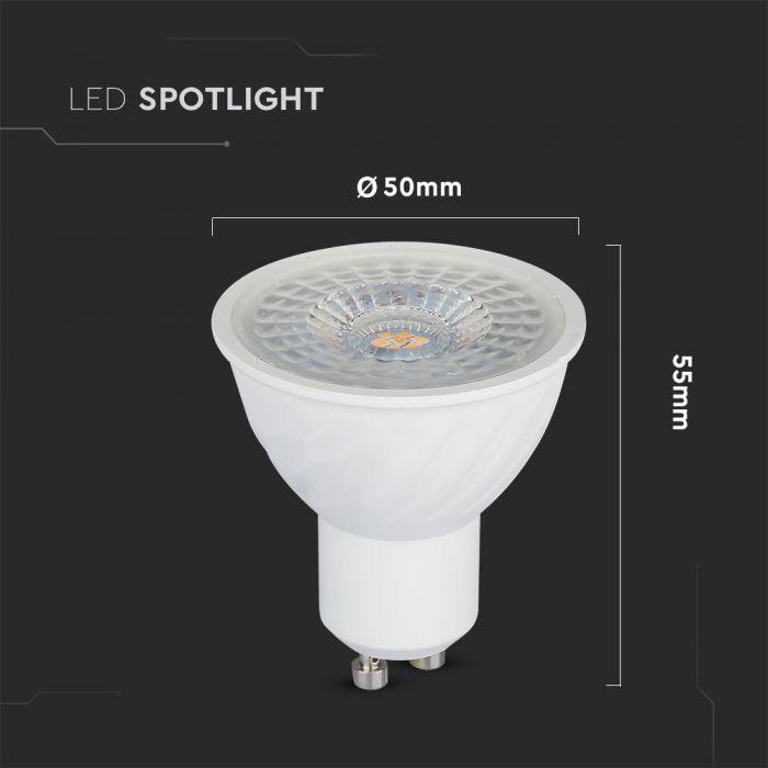 GU10 6W(445Lm) LED Spuldze, V-TAC SAMSUNG, IP20, dimmējama, neitrāli balta gaisma 4000K