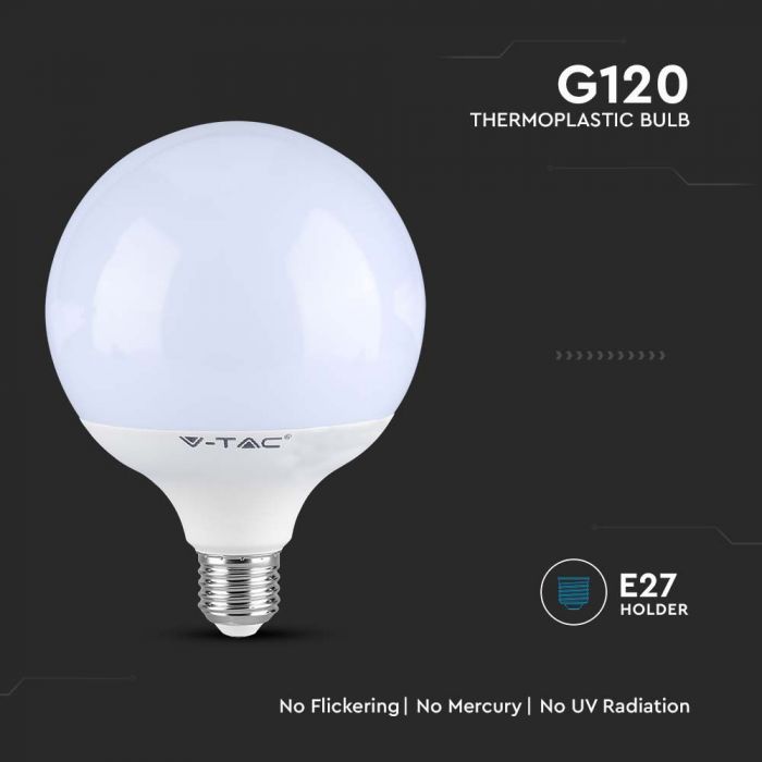 E27 22W(2600Lm) LED Spuldze, V-TAC SAMSUNG, IP20, G120, neitrāli balta gaisma 4000K