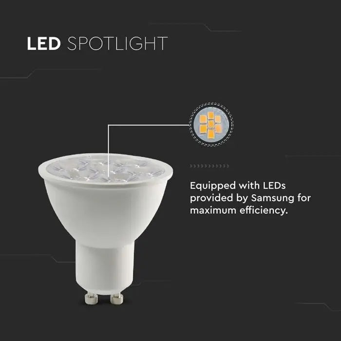 GU10 6W(445Lm) LED Spuldze, V-TAC SAMSUNG, IP20, silti balta gaisma 3000K